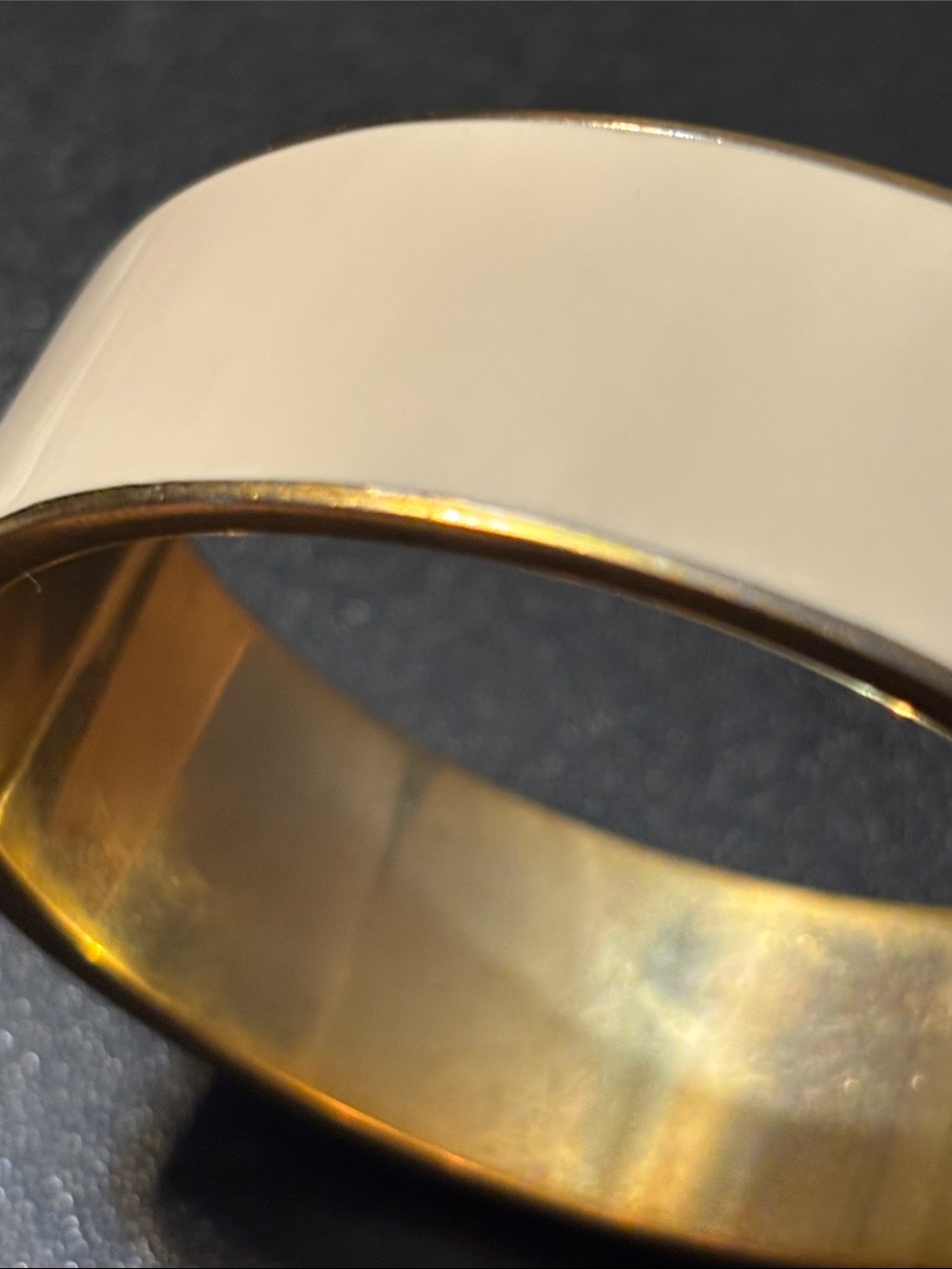 C. Wonder Gold Tone and Cream H-Accent Enamel Cuff Bracelet - Picture 9 of 17
